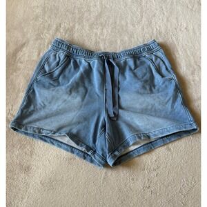 Lane Bryant Size 16 Denim Shorts High Waist Drawstring‎ Casual Comfy Blue